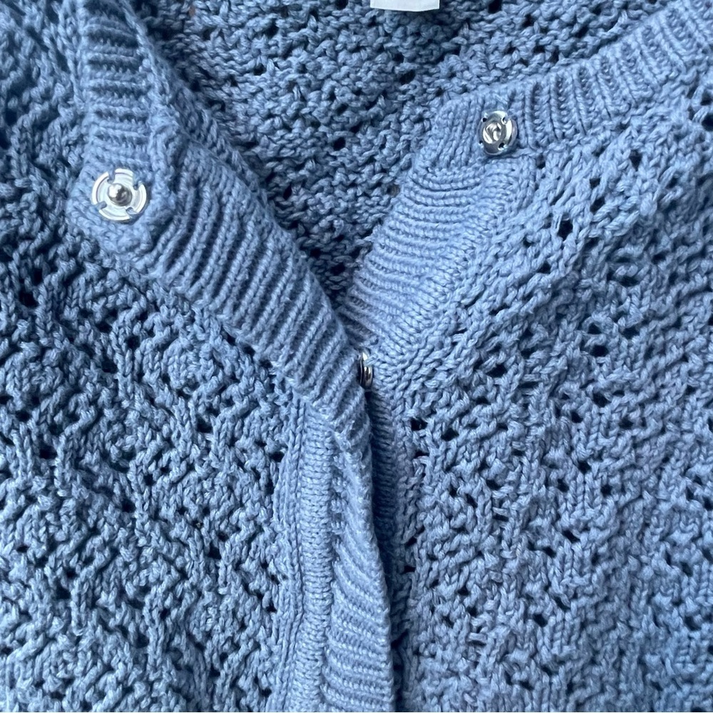 Avenue Crocheted Open-Knit Snap Closure Cardigan Sz. 18/20 - Picture 9 of 14